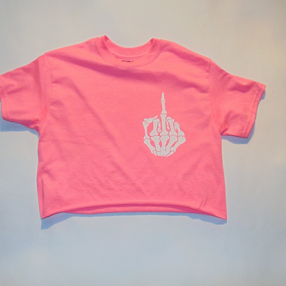 NWT Forever 21 skull hand crop tops